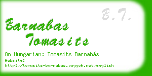 barnabas tomasits business card
